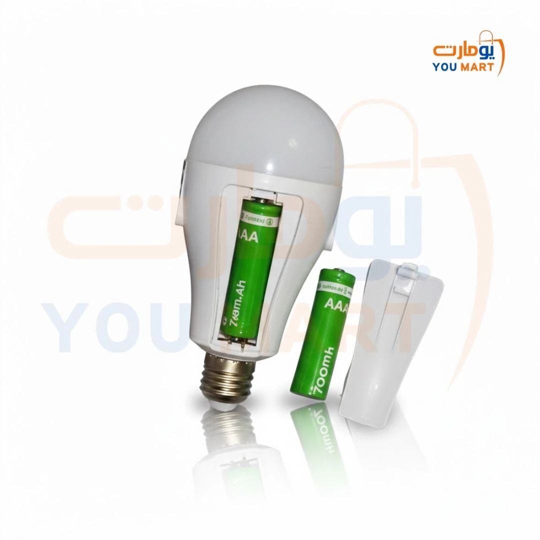 لمبة خازن بطاريتين كهرباء